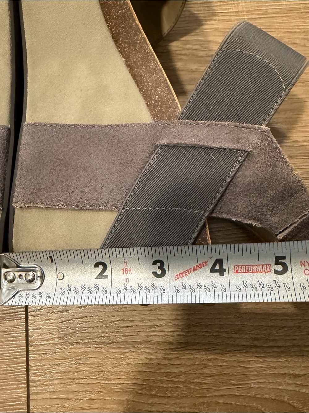 OTBT Taupe Suede Platform Wedges with Elastic Strap, 9 - Picture 6 of 9